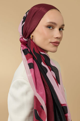 Güneş Bordür Vişne Floş Ekosel Şal 70x210