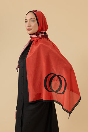 Japon Bahçesi Nar Çiçeği Floş Ekosel Şal 70x210