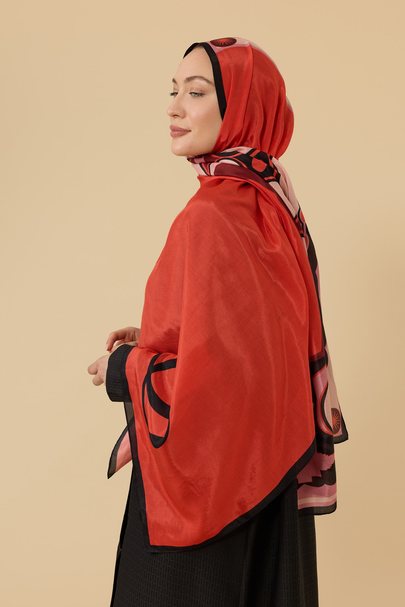 Japon Bahçesi Nar Çiçeği Floş Ekosel Şal 70x210
