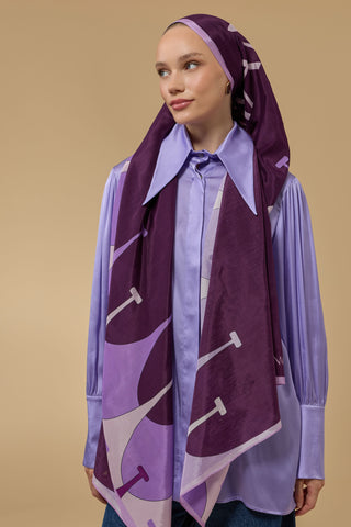 Peri Bacaları Mor Floş Ekosel Şal 70x210