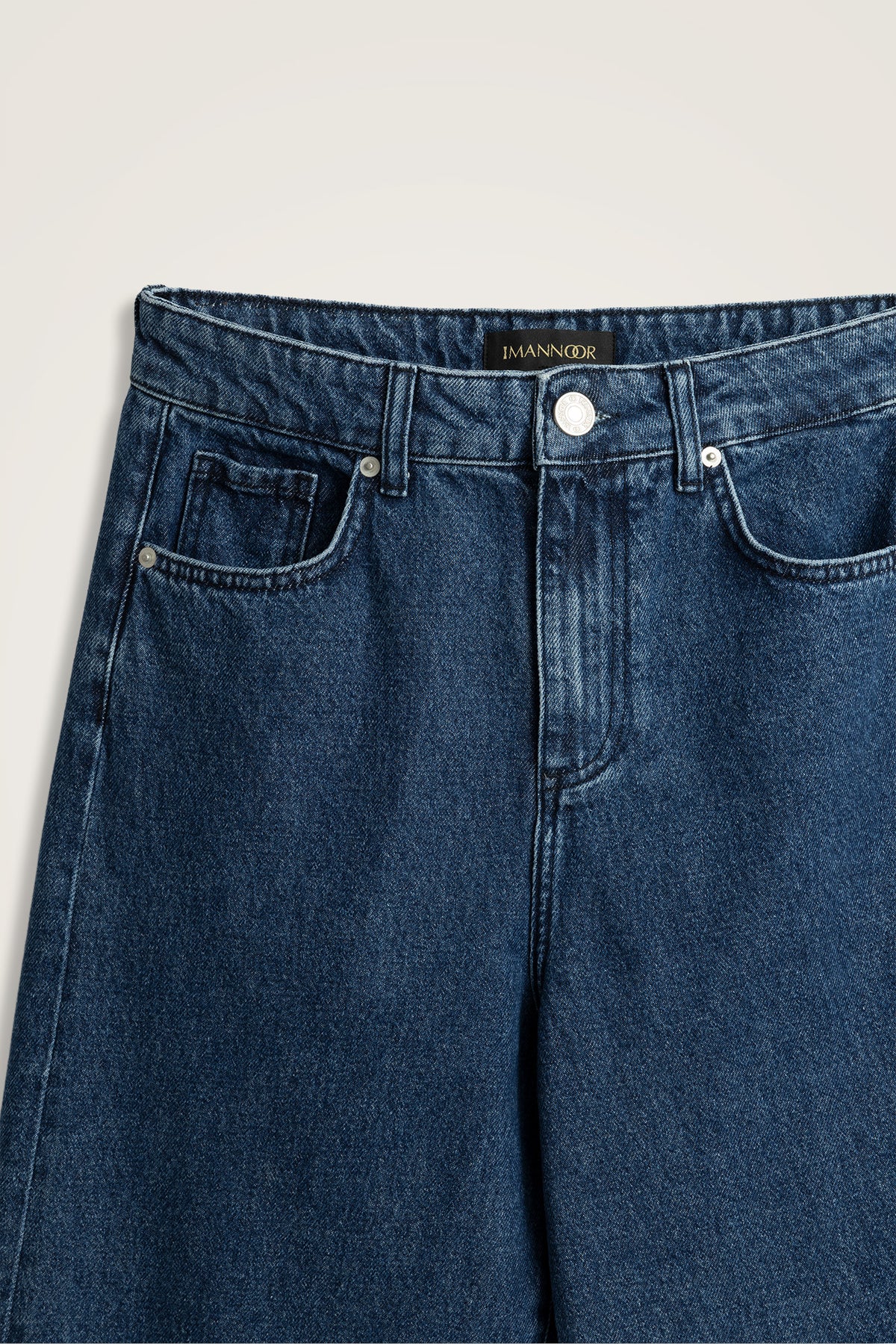 İşlemeli Koyu Mavi Denim Pantolon