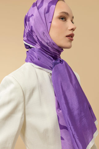 Güneş Kare Eflatun Floş Ekosel Şal 70x210