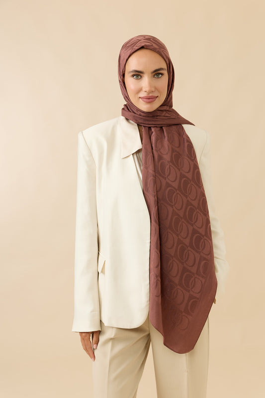 Dama Desen Gül Kurusu Naia Pamuk Şal 70x200
