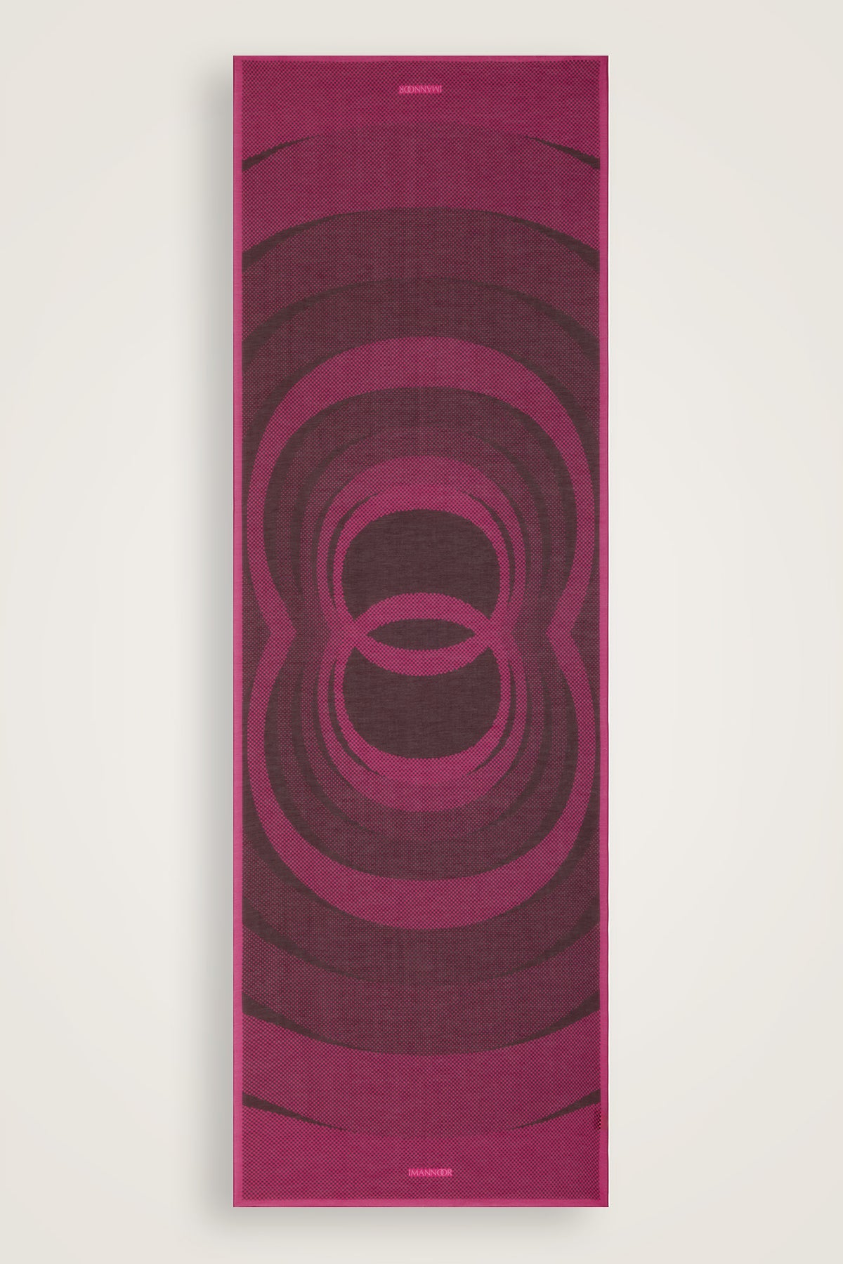 Hare Fuşya Monogram Pamuk İpek Vual Şal 70x210