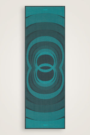 Hare Turkuaz Monogram Baskı Pamuk İpek Vual Şal 70x210