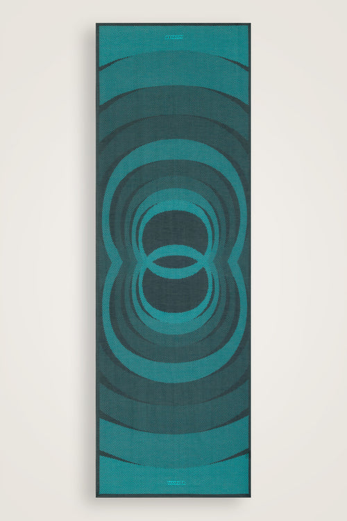 Hare Turkuaz Monogram Baskı Pamuk İpek Vual Şal 70x210