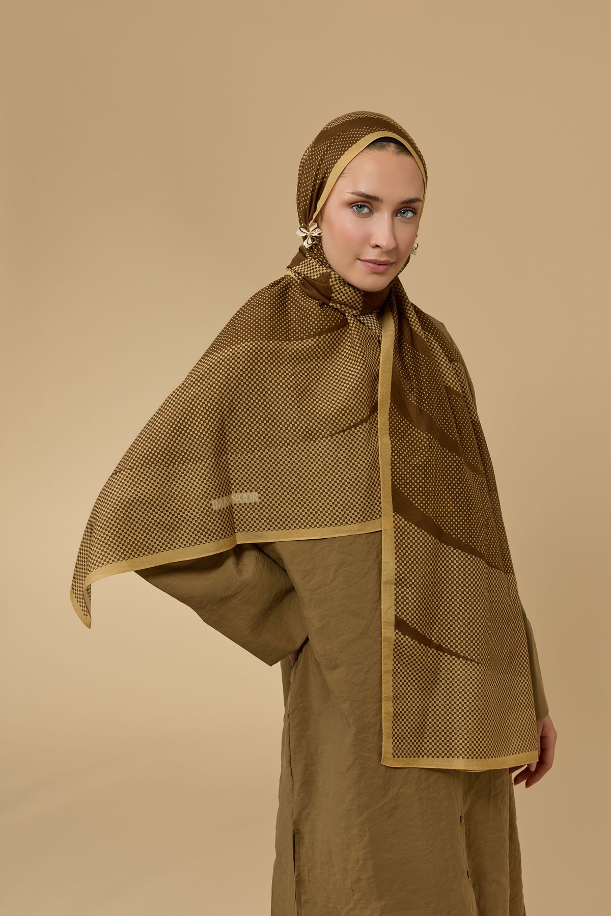 Hare Hardal Pamuk Vual Şal 70x210