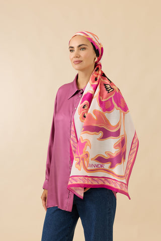 Hercai Pembe Pamuk İpek Şal 70x210