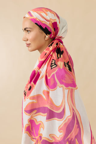 Hercai Pembe Pamuk İpek Şal 70x210
