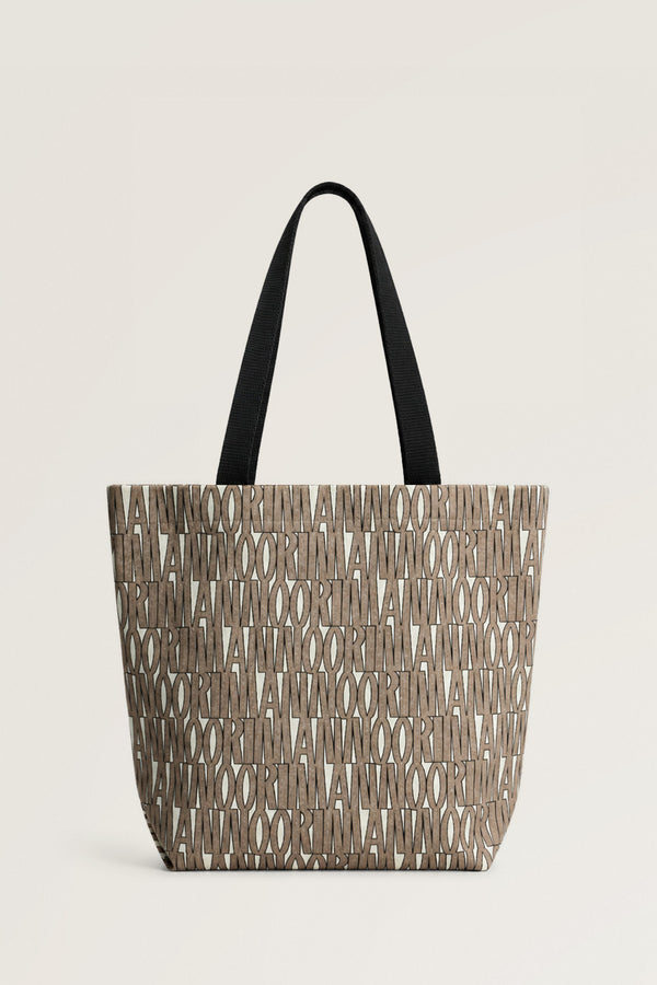 Monogram White-Beige Cotton Bag