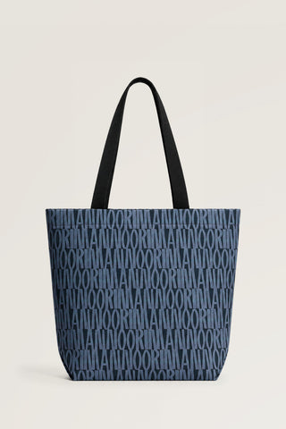 Monogram İndigo Koton Çanta