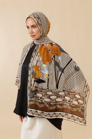 Nilüfer Bej Krep İpek Şal 70x210