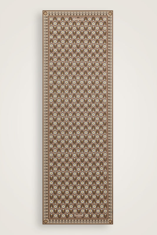 Ters Lale Bej Pamuk İpek Şal 70x210