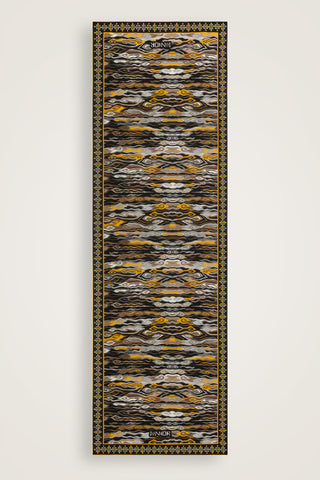 Yakamoz Siyah-Sarı Krep İpek Şal 70x210