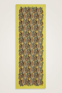 Hurma Dalı Sarı İpek Vual Şal 70x200