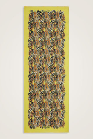 Hurma Dalı Sarı İpek Vual Şal 70x200
