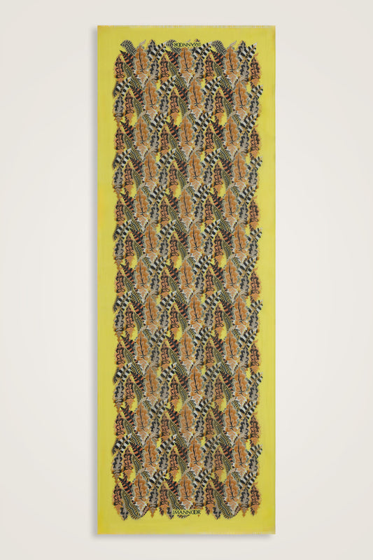 Hurma Dalı Sarı İpek Vual Şal 70x200