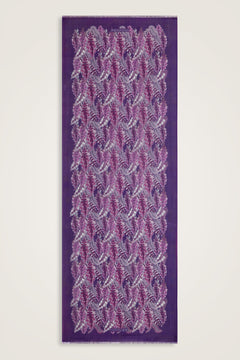 Hurma Dalı Mor İpek Vual Şal 70x200