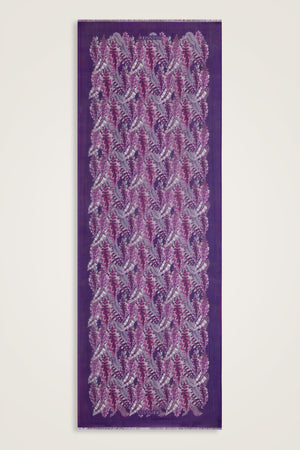 Hurma Dalı Mor İpek Vual Şal 70x200