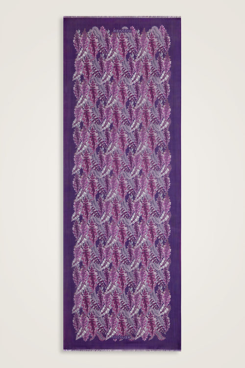 Hurma Dalı Mor İpek Vual Şal 70x200