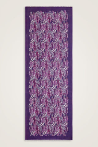 Hurma Dalı Mor İpek Vual Şal 70x200