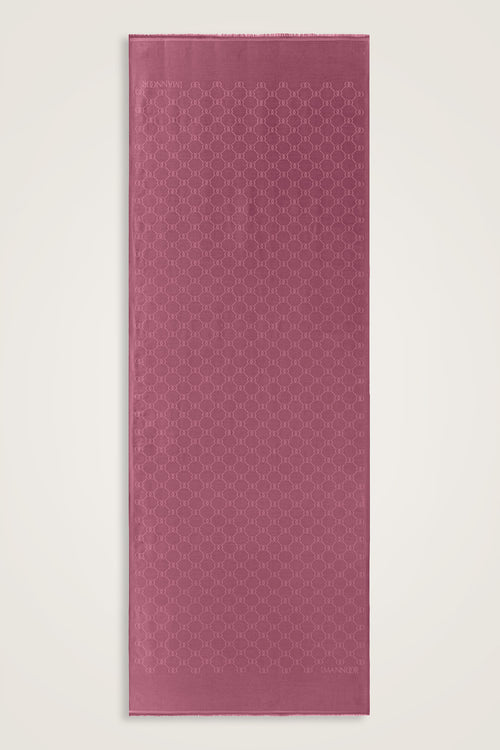 Noor Petek Şeker Pembe Jakarlı İpek Şal 70x200