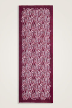 Hurma Dalı Bordo İpek Vual Şal 70x200