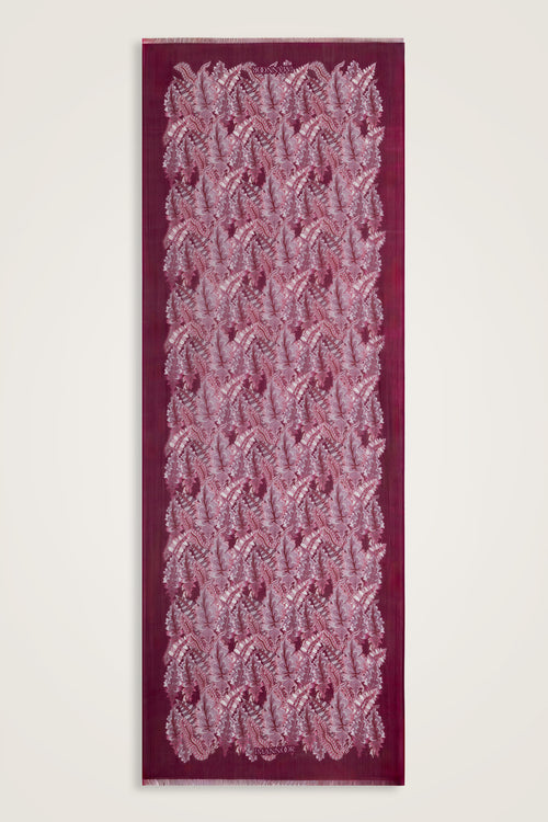 Hurma Dalı Bordo İpek Vual Şal 70x200