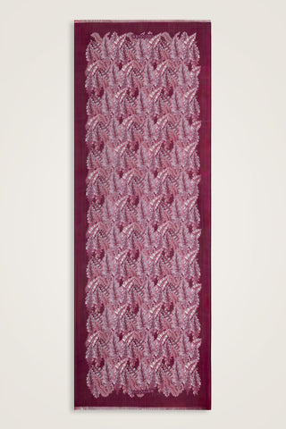 Hurma Dalı Bordo İpek Vual Şal 70x200