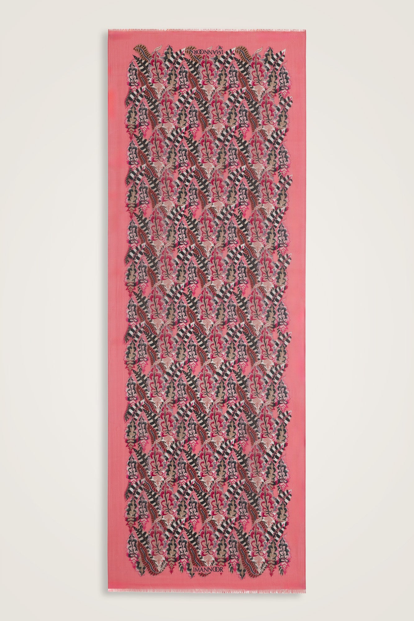 Hurma Dalı Mercan İpek Vual Şal 70x200