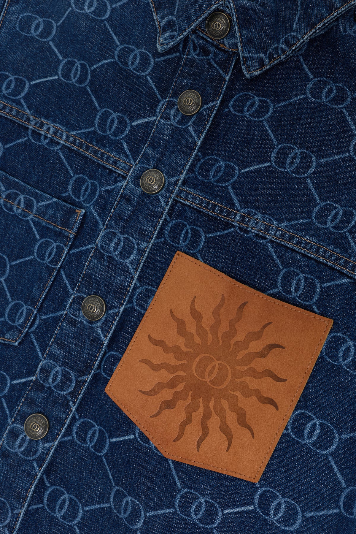 Lacivert Monogram Denim Gömlek