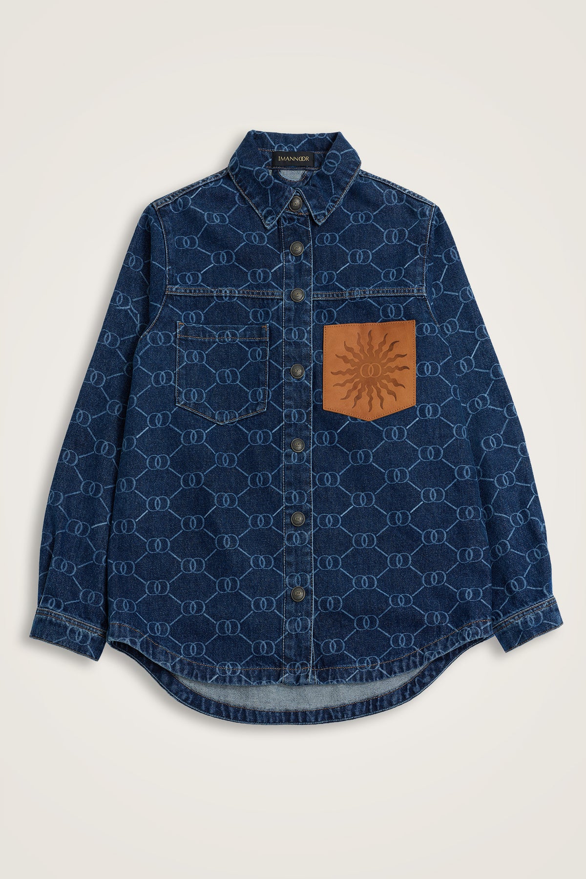 Lacivert Monogram Denim Gömlek