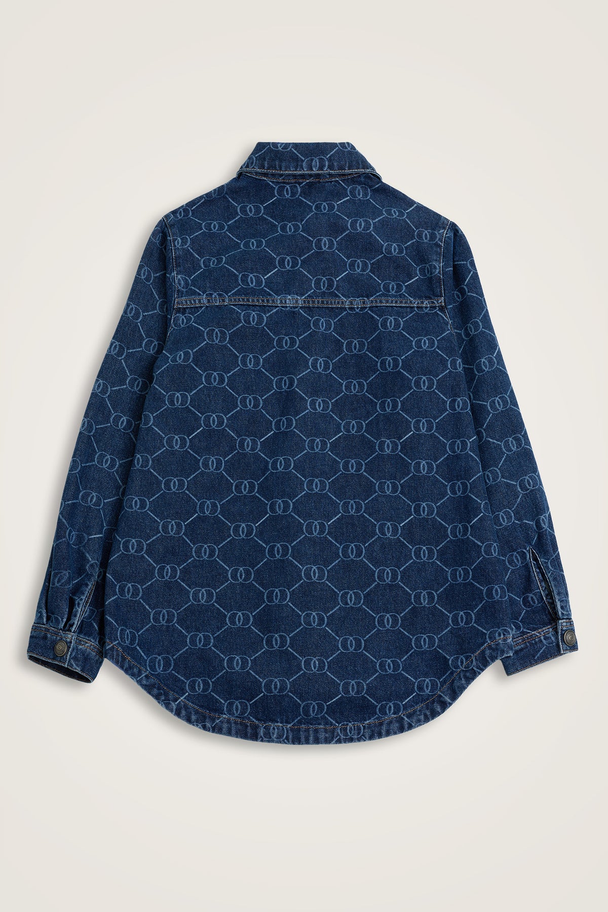 Lacivert Monogram Denim Gömlek