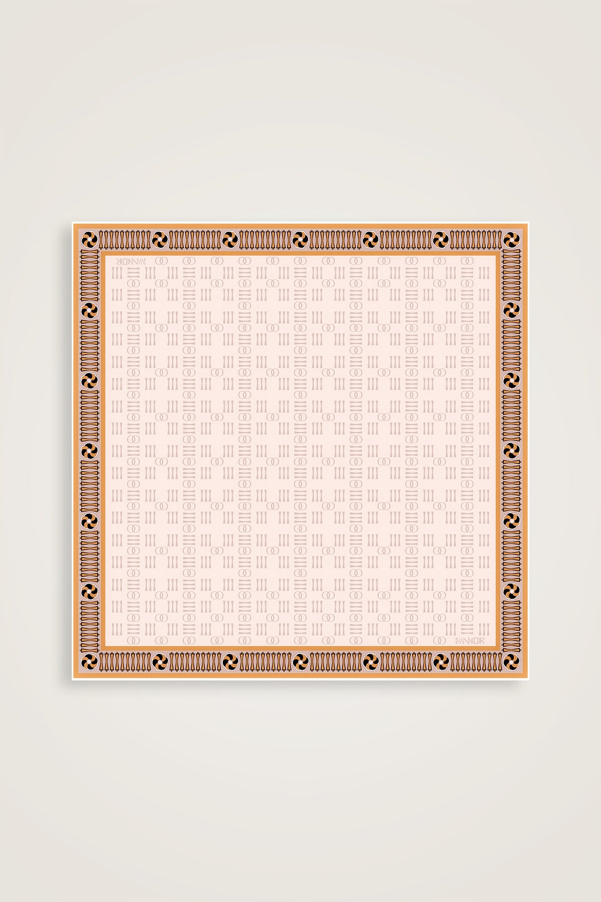 Noor Kare Krem Tivil İpek Eşarp 90x90