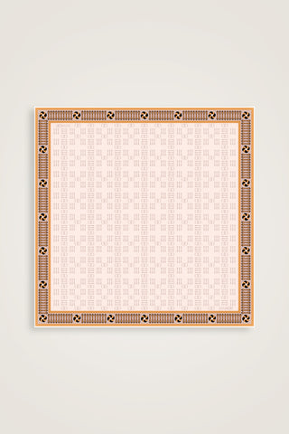Noor Kare Krem Tivil İpek Eşarp 90x90