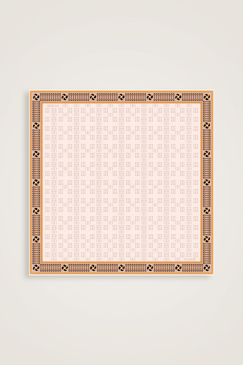 Noor Kare Krem Tivil İpek Eşarp 90x90