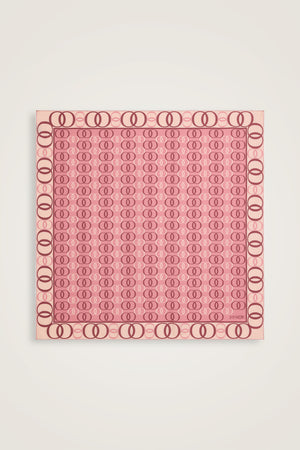 Noor Yolu 2 Beyaz-Pembe Tivil İpek Eşarp 90x90