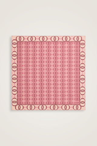 Noor Yolu 2 Beyaz-Pembe Tivil İpek Eşarp 90x90
