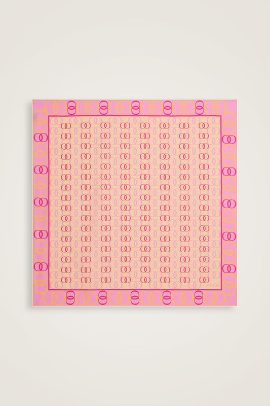 Noor Yolu 2 Şeker Pembe Tivil İpek Eşarp 90x90