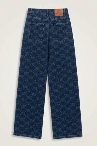 Lacivert Monogram Denim Pantolon
