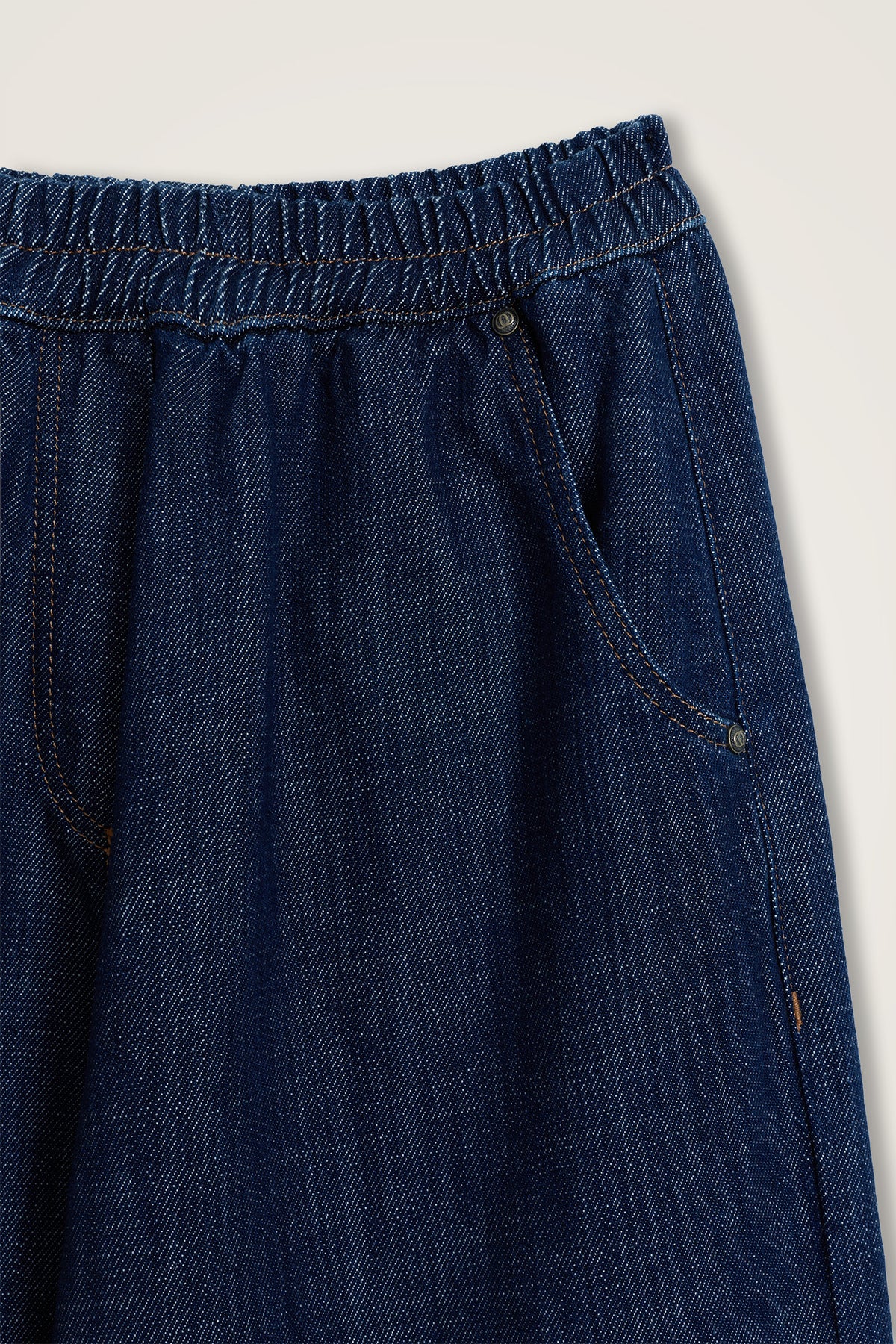 Lastikli Koyu Lacivert Denim Pantolon