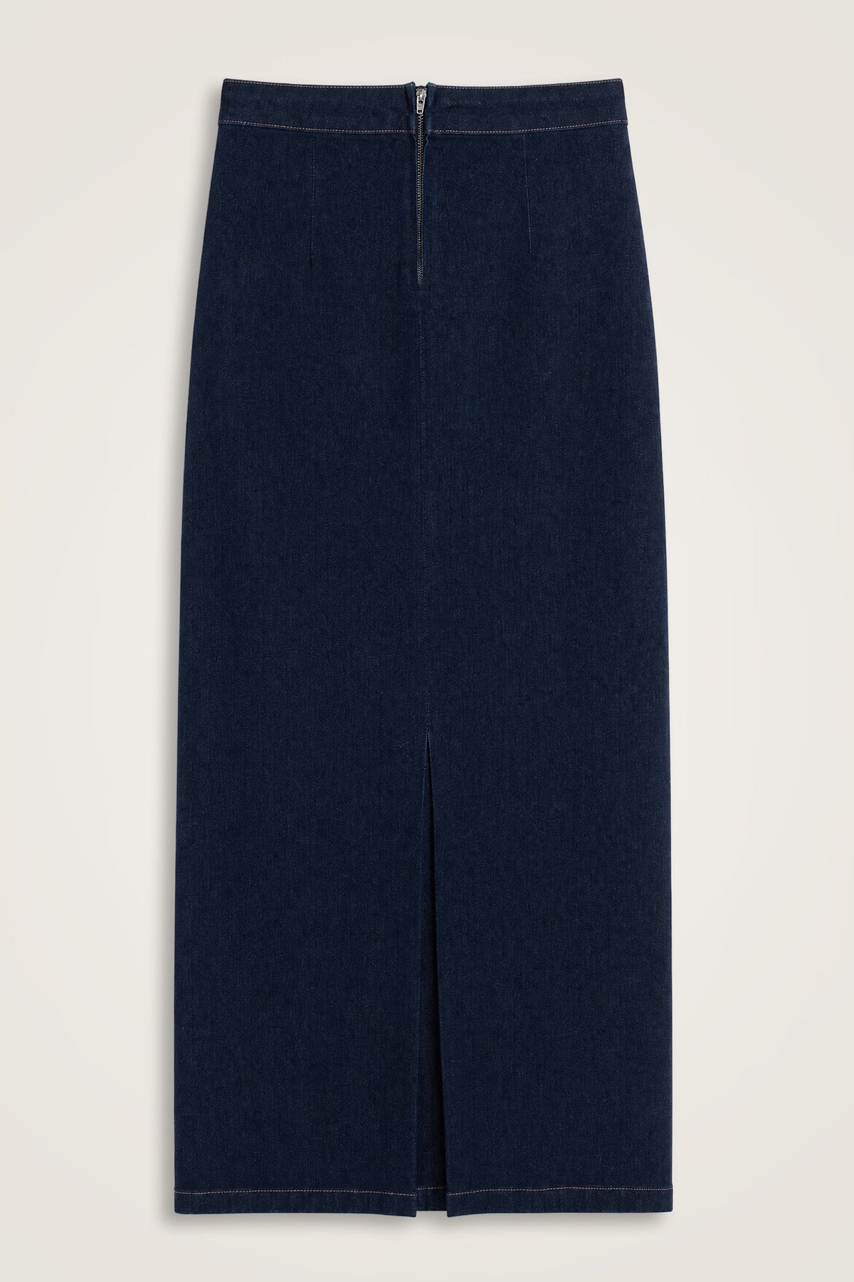 Cep Detaylı Koyu Lacivert Denim Etek
