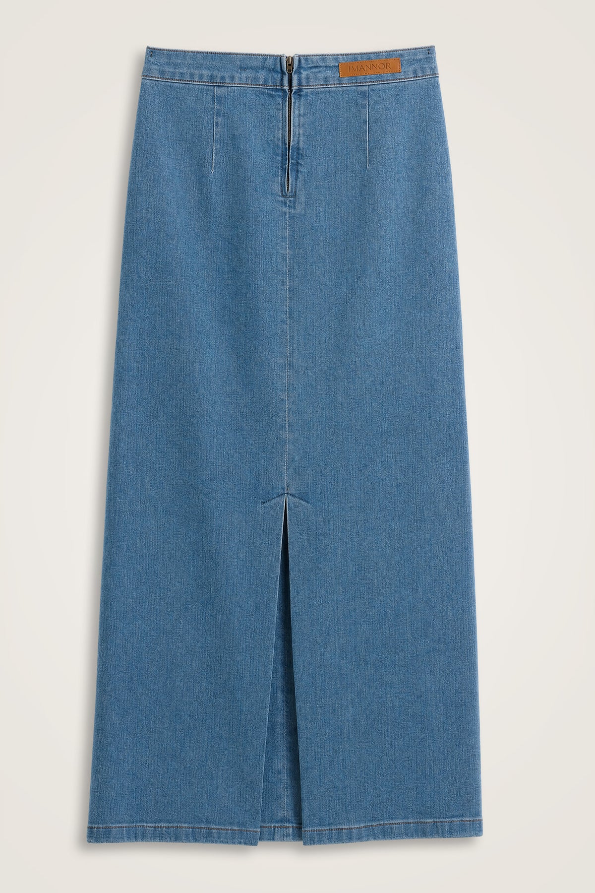 Cep Detaylı Açık Mavi Denim Etek