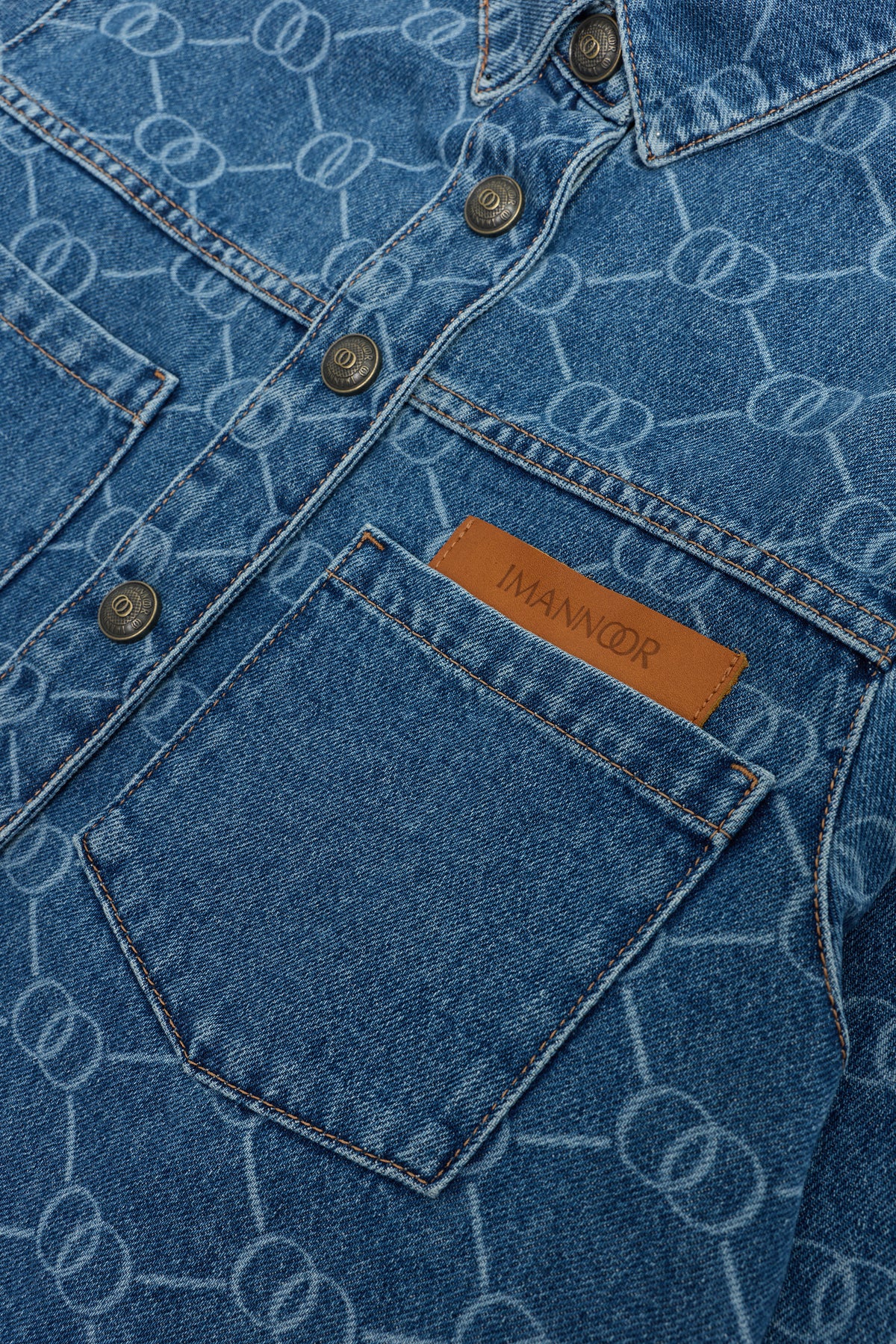 Monogram Açık Mavi Denim Gömlek