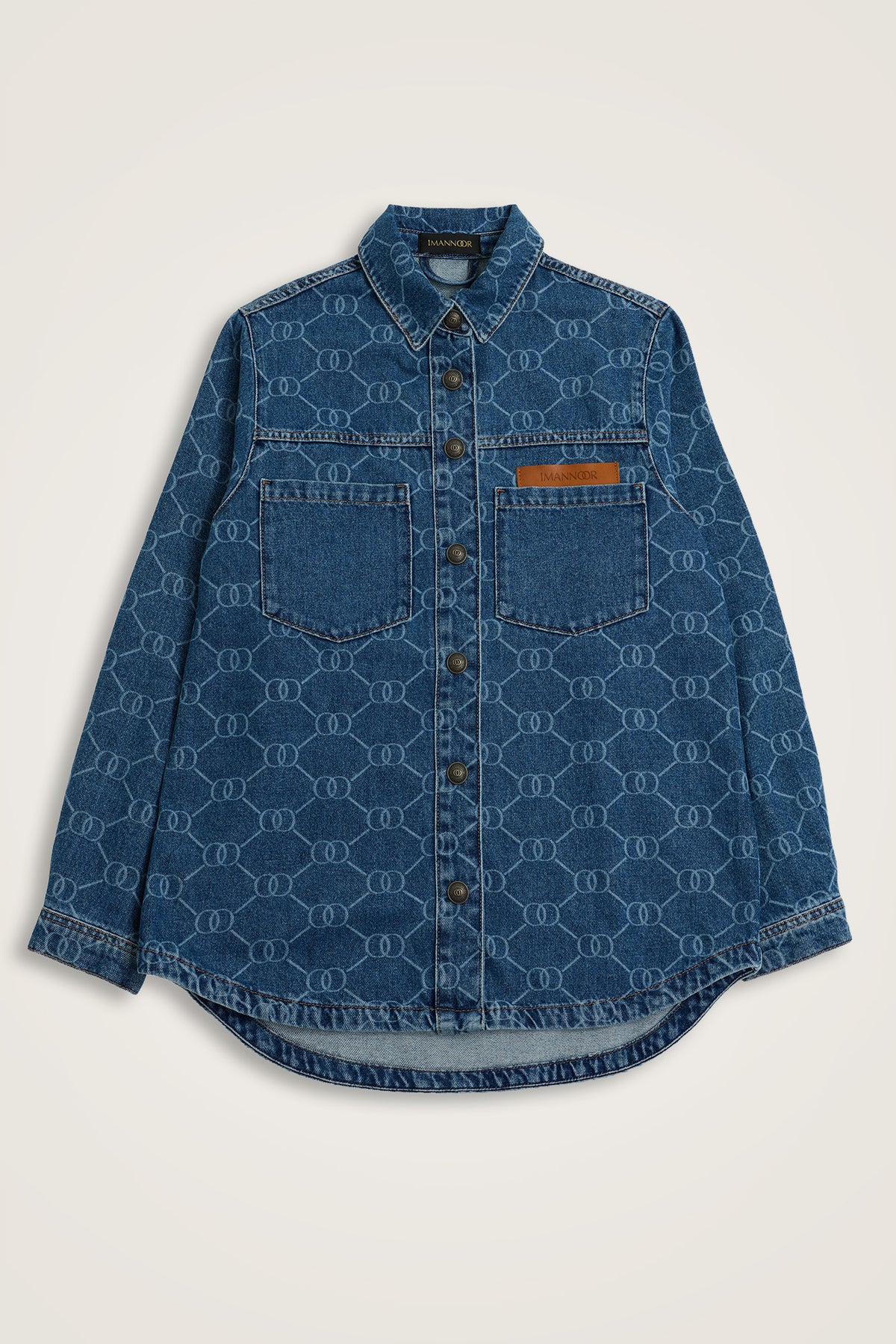 Monogram Açık Mavi Denim Gömlek