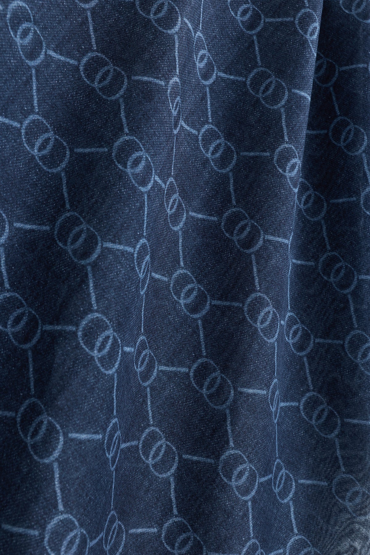 Petek Denim Renk Pamuk İpek Vual Şal 64x195