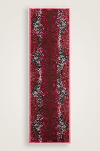 Fuji Dağı Bordo Pamuk Floş Şal 70x210