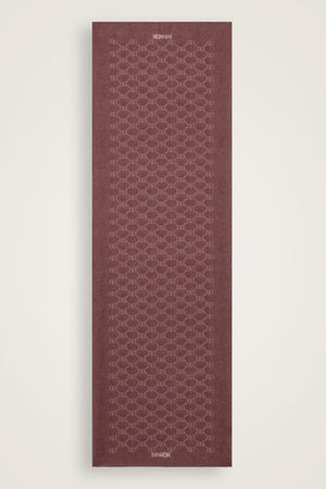 Petek Bordo Monogram Baskı Pamuk İpek Vual Şal 64x195