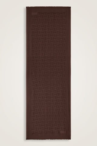 İman Kare Kahverengi İpek Şal 70x200