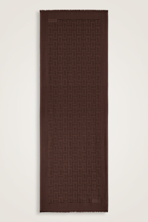 İman Kare Kahverengi İpek Şal 70x200